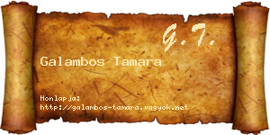 Galambos Tamara névjegykártya