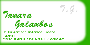 tamara galambos business card
